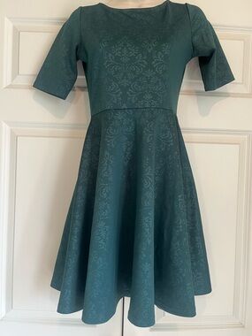 Catch My I Fit & Flare Dark Green Skater Dress, Size Small